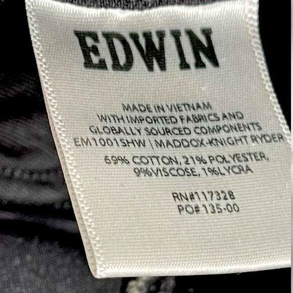 EDWIN Men’s Maddox Slim Fit Jeans in the Size 31X32” in Knight Ryder Gray Color - Picture 12 of 14